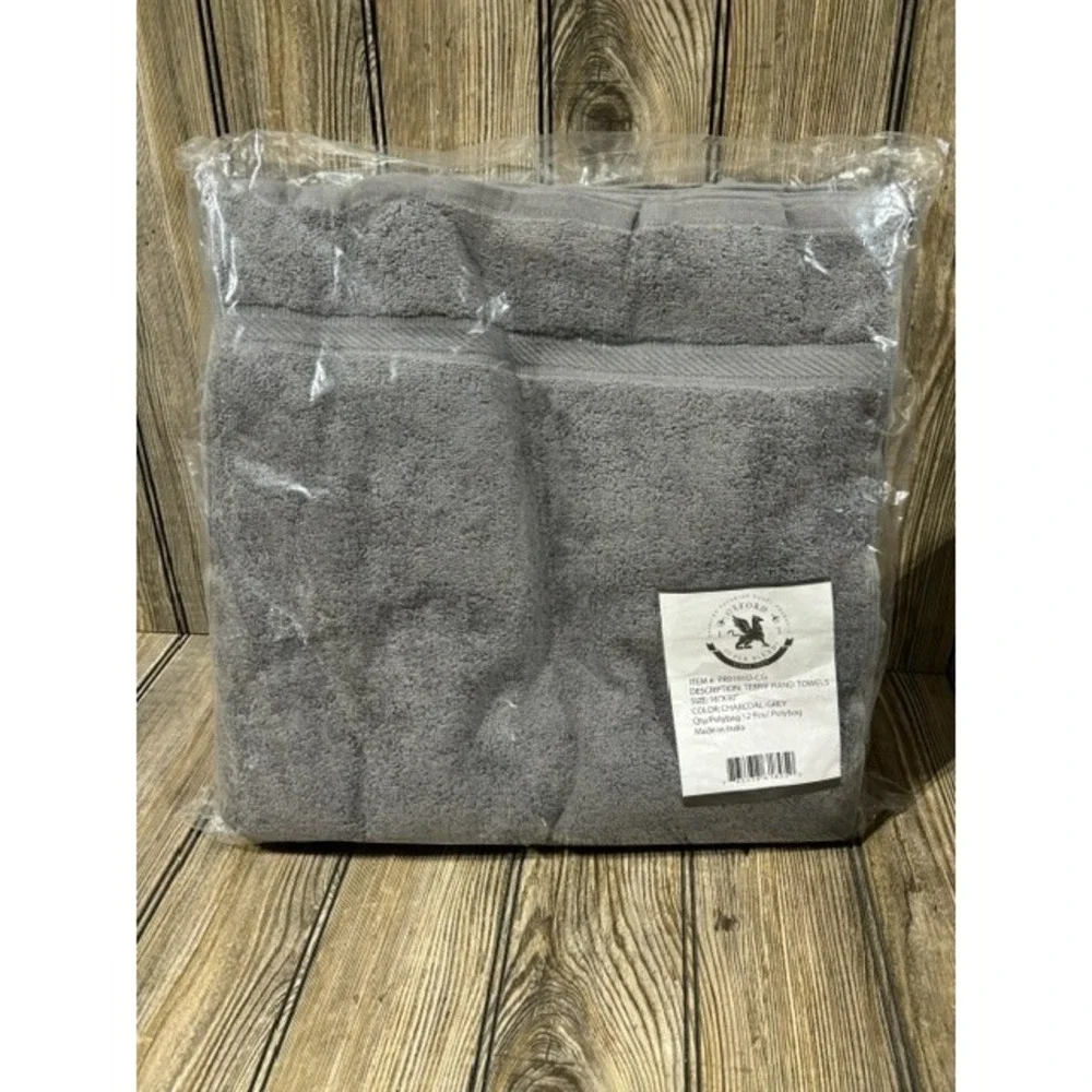 Pack of 12 Charcoal Grey Terry Hand Towels 16